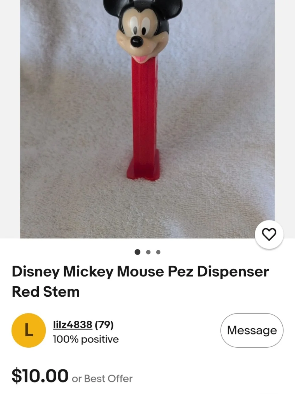 Disney Mickey Mouse Black and Red PEZ Dispenser